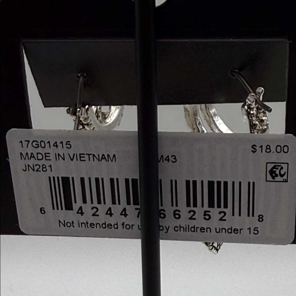 NWT Napier Silver and Blue Cross Dangle Earrings - Picture 5 of 6